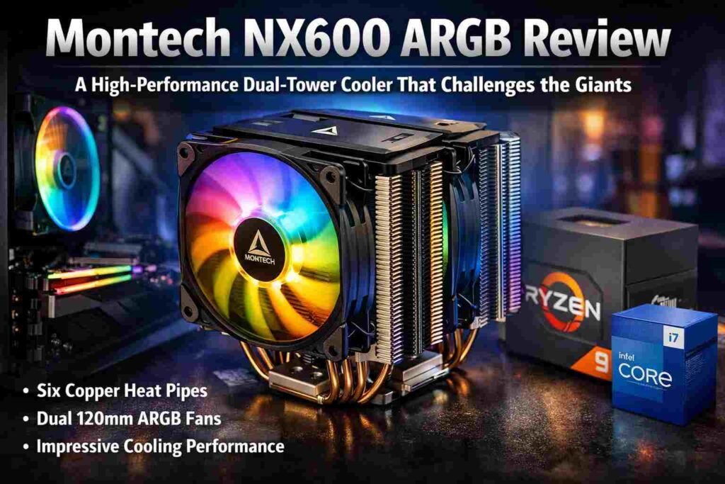 Montech NX600 ARGB Review: A High-Performance Dual-Tower Cooler That Challenges the Giants Montech NX600 ARGB Review