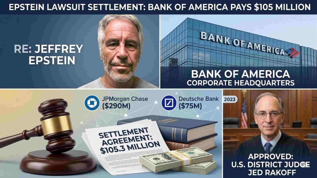 Bank of America Pays $105 Million to Settle Jeffrey Epstein Lawsuit Bank of America Epstein settlement
